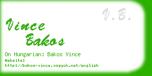 vince bakos business card